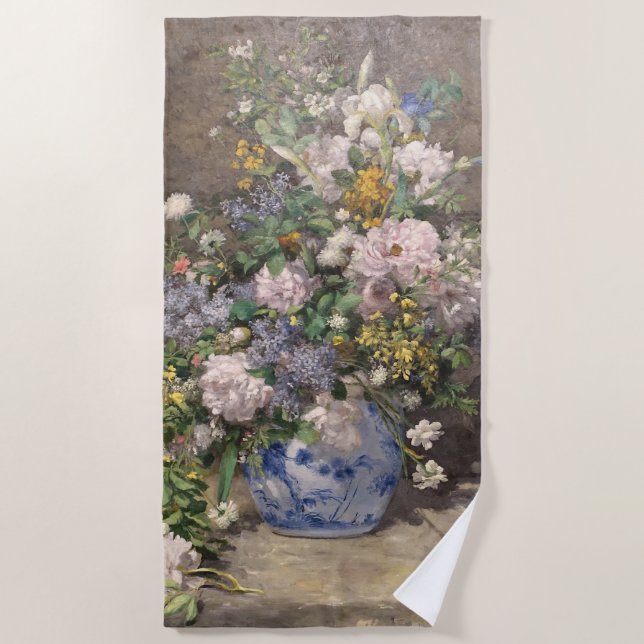 Pierre-Auguste Renoir Spring Bouquet Strandtuch (Vorderseite)