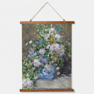 Pierre-Auguste Renoir - Spring Bouquet Wandteppich Mit Holzrahmen