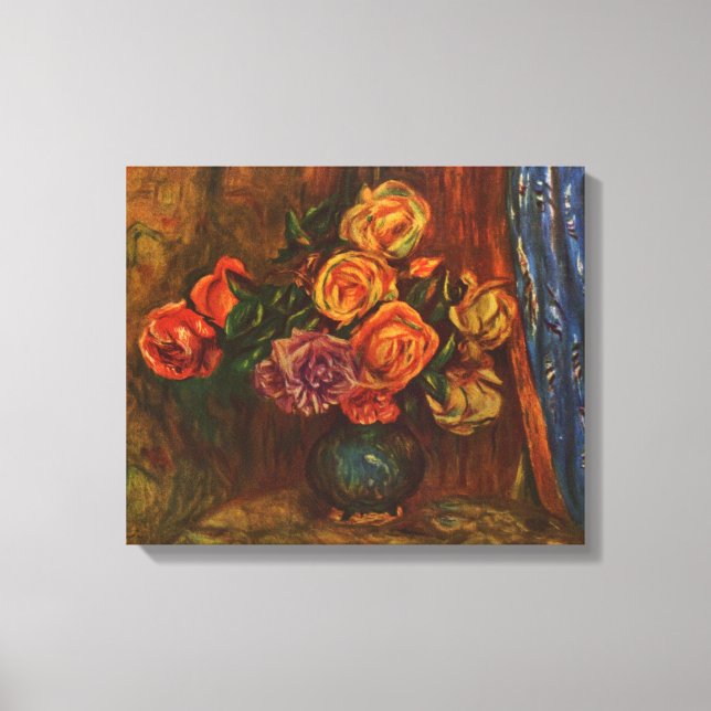Pierre Auguste Renoir Stillleben mit Rose Leinwanddruck (Vorderseite)