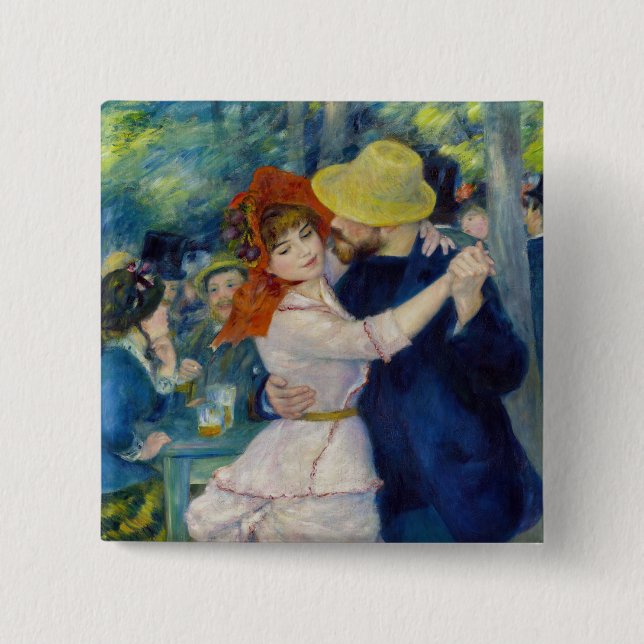 Pierre-Auguste Renoir - Tanz im Bougival Button (Vorderseite)