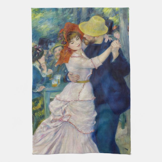 Pierre-Auguste Renoir - Tanz im Bougival Geschirrtuch (Vertikal)