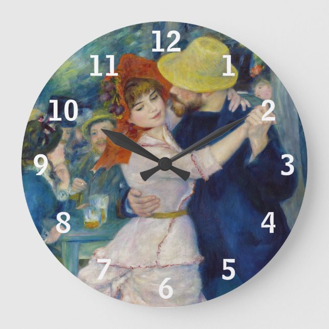 Pierre-Auguste Renoir - Tanz im Bougival Große Wanduhr (Vorderseite)