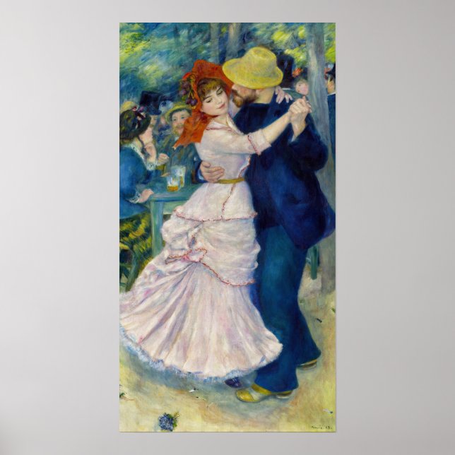 Pierre-Auguste Renoir - Tanz im Bougival Poster (Vorne)