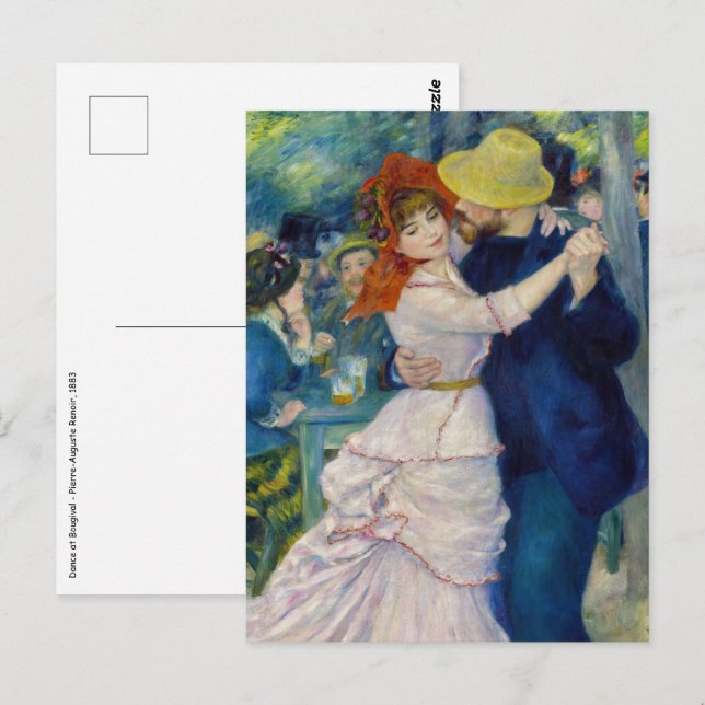 Pierre-Auguste Renoir - Tanz im Bougival Postkarte (Vorne/Hinten)