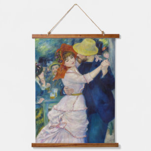 Pierre-Auguste Renoir - Tanz in Bougival Wandteppich Mit Holzrahmen