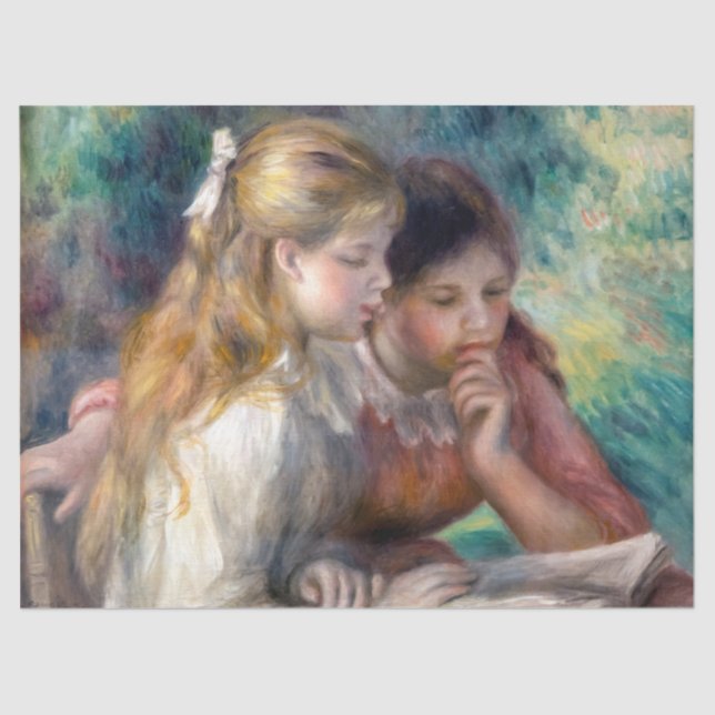 Pierre-Auguste Renoir - The Reading Seidenpapier (Vorderseite)