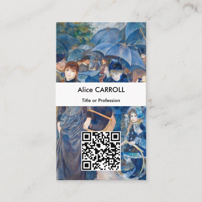 Pierre-Auguste Renoir - The Umbrellas - QR-Code Visitenkarte (Vorderseite)