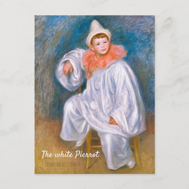 Pierre-Auguste Renoir The white Pierrot CC1066 Postkarte (Vorderseite)