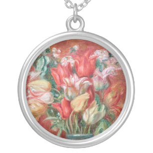 Pierre-Auguste Renoir - Tulip Bouquet Versilberte Kette