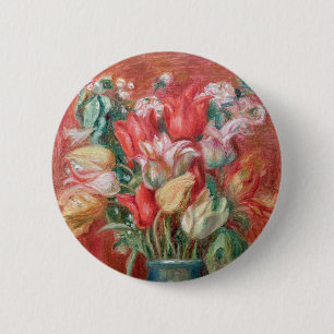 Pierre-Auguste Renoir - Tulpenstrauß Button