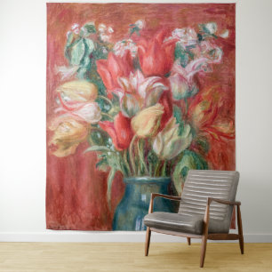 Pierre-Auguste Renoir - Tulpenstrauß Wandteppich