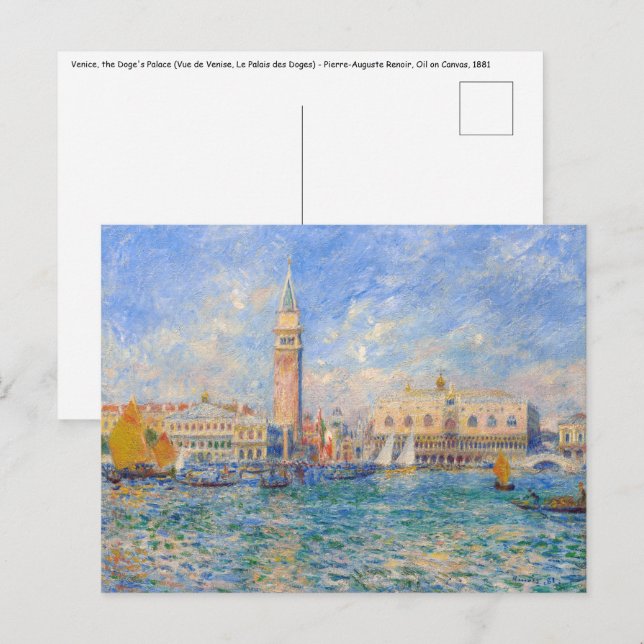 Pierre-Auguste Renoir - Venedig, der Dogenpalast Postkarte (Vorne/Hinten)