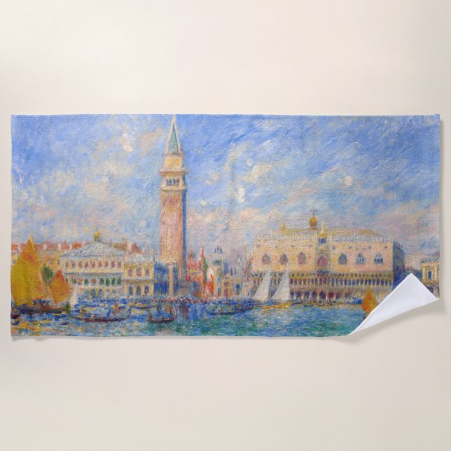 Pierre-Auguste Renoir - Venedig, der Dogenpalast Strandtuch (Vorderseite)