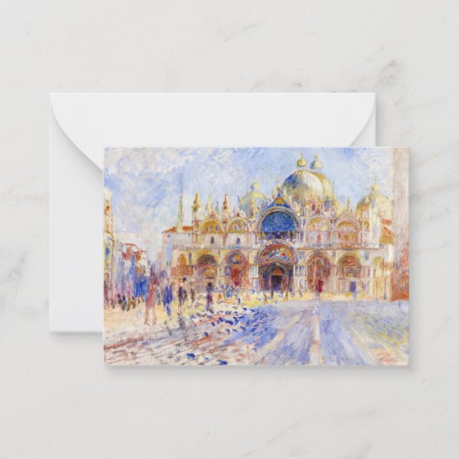 Pierre-Auguste Renoir - Venedig, Piazza San Marco Mitteilungskarte (Vorderseite)