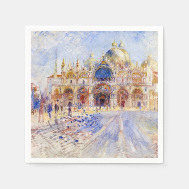 Pierre-Auguste Renoir - Venedig, Piazza San Marco Serviette (Vorderseite)