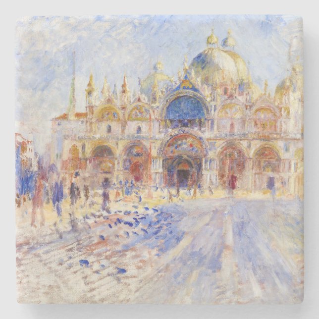 Pierre-Auguste Renoir - Venedig, Piazza San Marco Steinuntersetzer (Vorderseite)