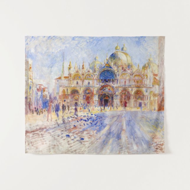 Pierre-Auguste Renoir - Venedig, Piazza San Marco Wandteppich (Vorderseite (Horizontal))