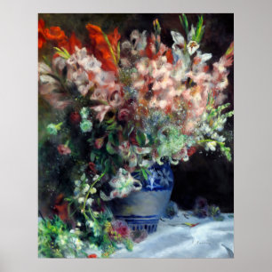 Pierre-Auguste Renoir Vintage Gladioli in a Vase  Poster