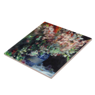 Pierre-Auguste Renoir Vintage Gladioli in einer Va Fliese