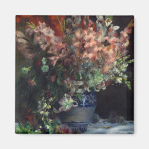 Pierre-Auguste Renoir Vintage Gladioli in einer Va Magnet