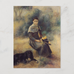 Pierre-Auguste Renoir-Young Girl mit einem Hund Postkarte