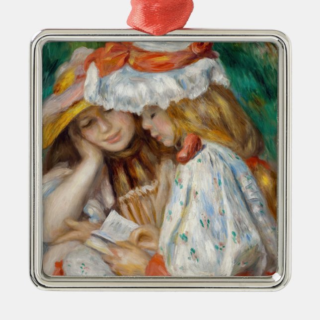 Pierre-Auguste Renoir - Zwei Girls Reading Ornament Aus Metall (Vorne)