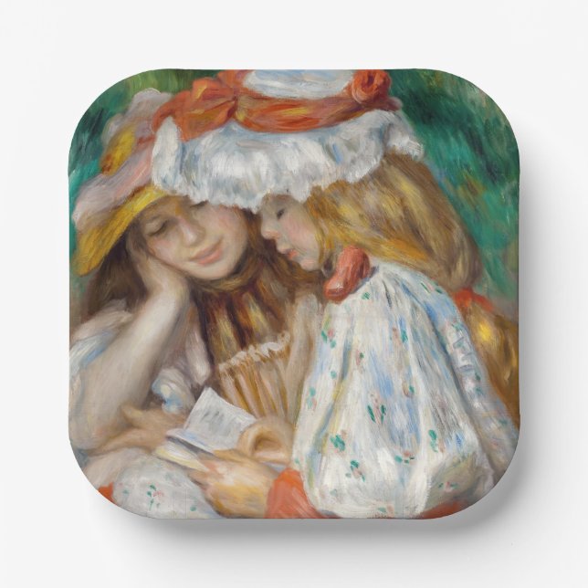 Pierre-Auguste Renoir - Zwei Girls Reading Pappteller (Vorderseite)
