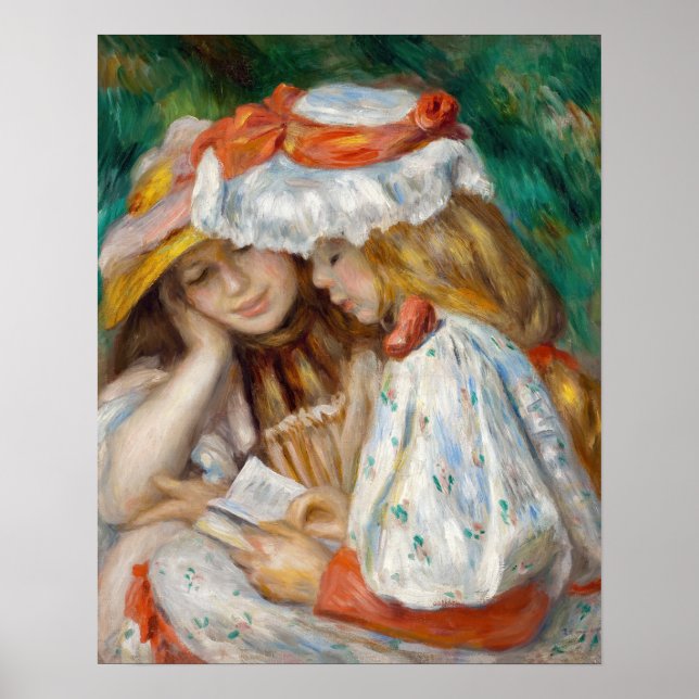 Pierre-Auguste Renoir - Zwei Girls Reading Poster (Vorne)