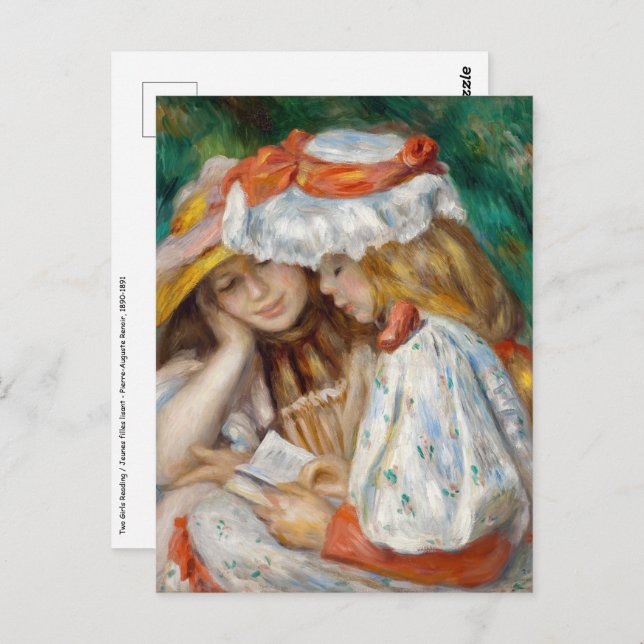 Pierre-Auguste Renoir - Zwei Girls Reading Postkarte (Vorne/Hinten)