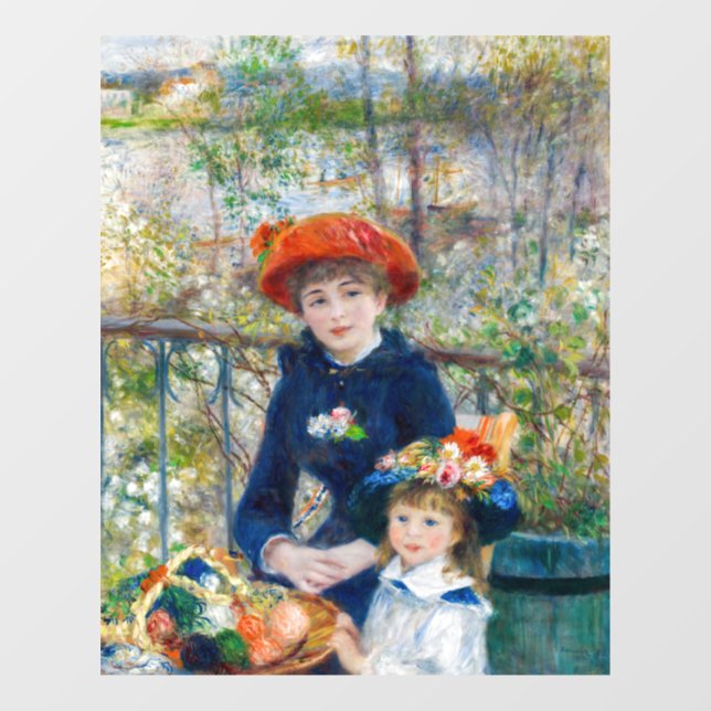 Pierre-Auguste Renoir - Zwei Schwestern auf der Te Fensteraufkleber (Blatt)