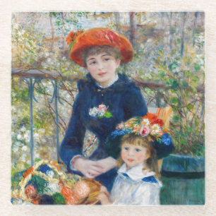 Pierre-Auguste Renoir - Zwei Schwestern auf der Te Glasuntersetzer