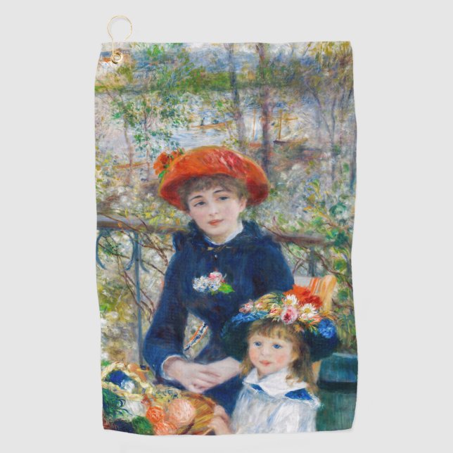Pierre-Auguste Renoir - Zwei Schwestern auf der Te Golfhandtuch (Vorderseite)