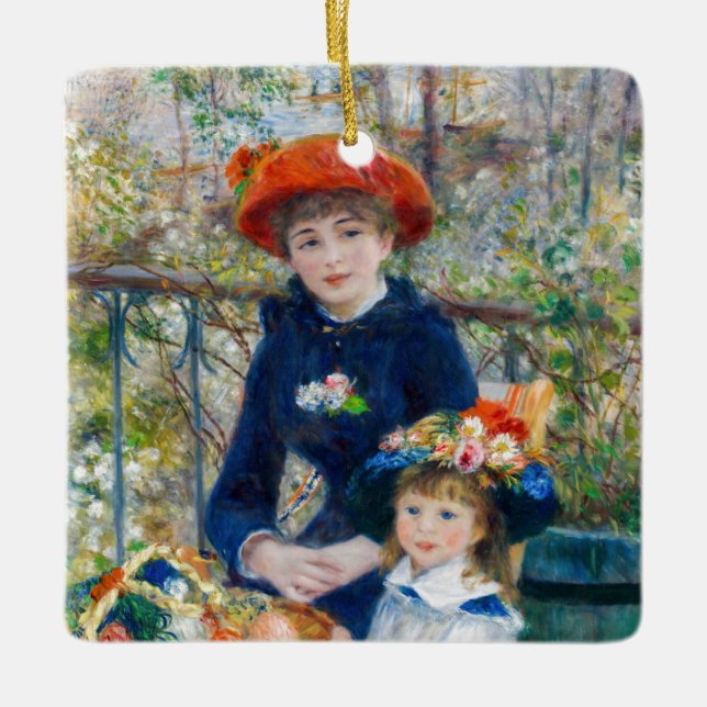 Pierre-Auguste Renoir - Zwei Schwestern auf der Te Keramikornament (Vorderseite)