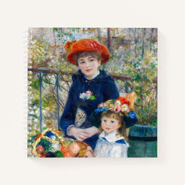 Pierre-Auguste Renoir - Zwei Schwestern auf der Te Notizbuch (Vorderseite)