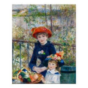 Pierre-Auguste Renoir - Zwei Schwestern auf der Te Poster