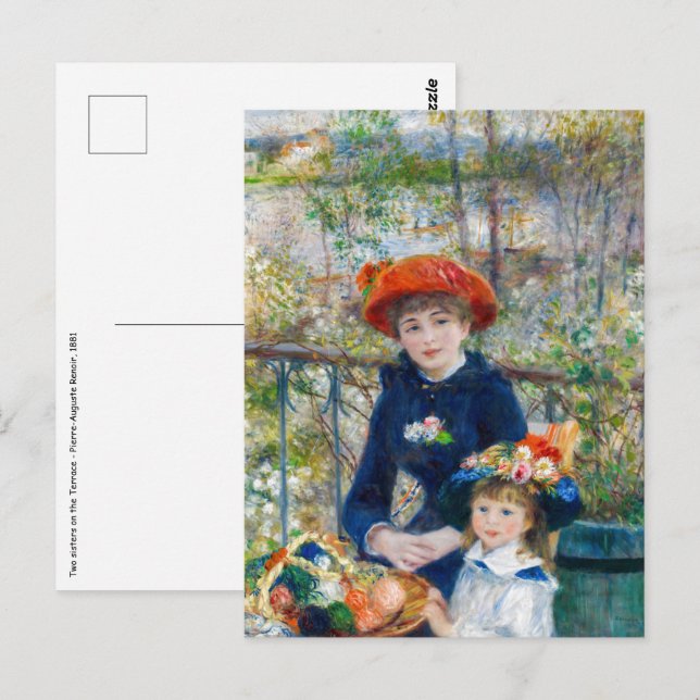 Pierre-Auguste Renoir - Zwei Schwestern auf der Te Postkarte (Vorne/Hinten)