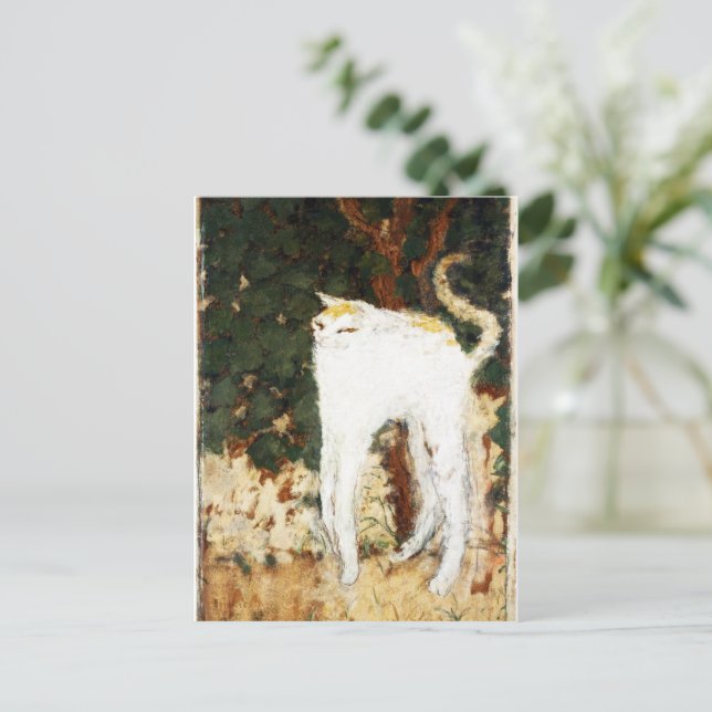 Pierre Bonnard, The White Cat, 1894 Postkarte (Stehend Vorderseite)