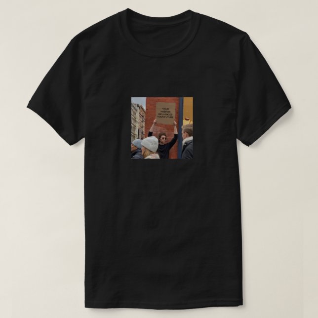 Pierre Bourdieu Habitus (Typ mit Schild) Meme Cla T-Shirt (Design vorne)
