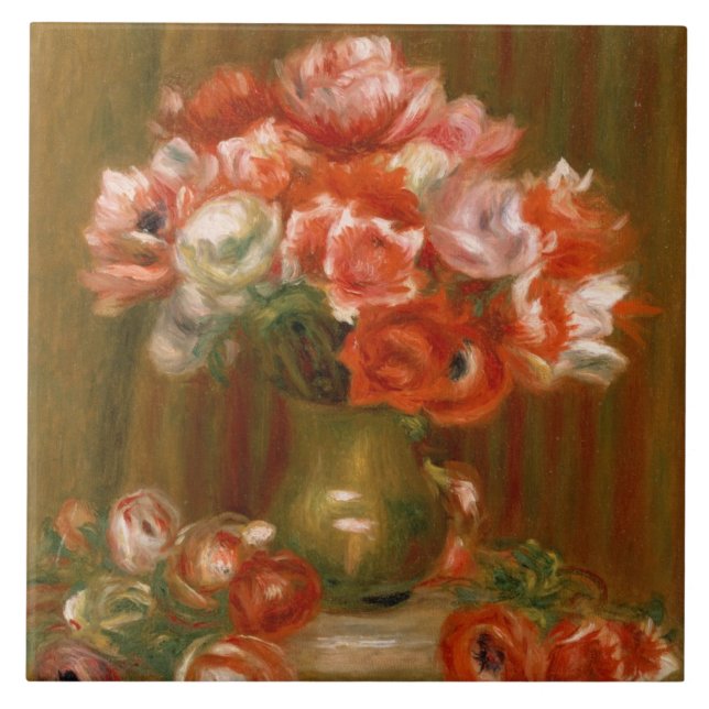 Pierre ein Renoir | Anemonen Fliese (Vorderseite)