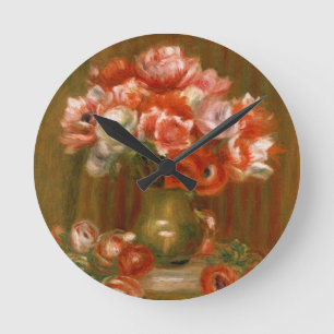 Pierre ein Renoir Anemonen Runde Wanduhr
