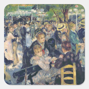 Pierre ein Renoir   Ball bei Moulin de la Galette Quadratischer Aufkleber