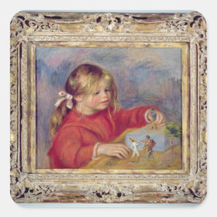 Pierre ein Renoir   Claude Renoir am Spiel Quadratischer Aufkleber