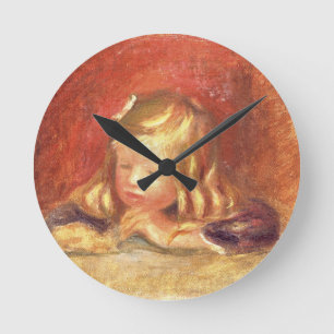Pierre ein Renoir Coco am Tisch Runde Wanduhr