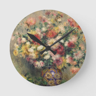 Pierre ein Renoir Dahlien Runde Wanduhr