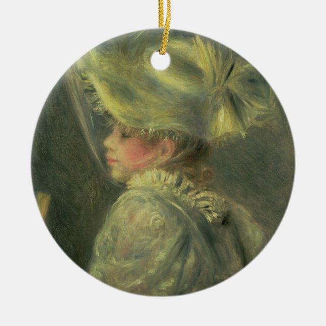 Pierre ein Renoir | der weiße Hut Keramik Ornament (Vorne)