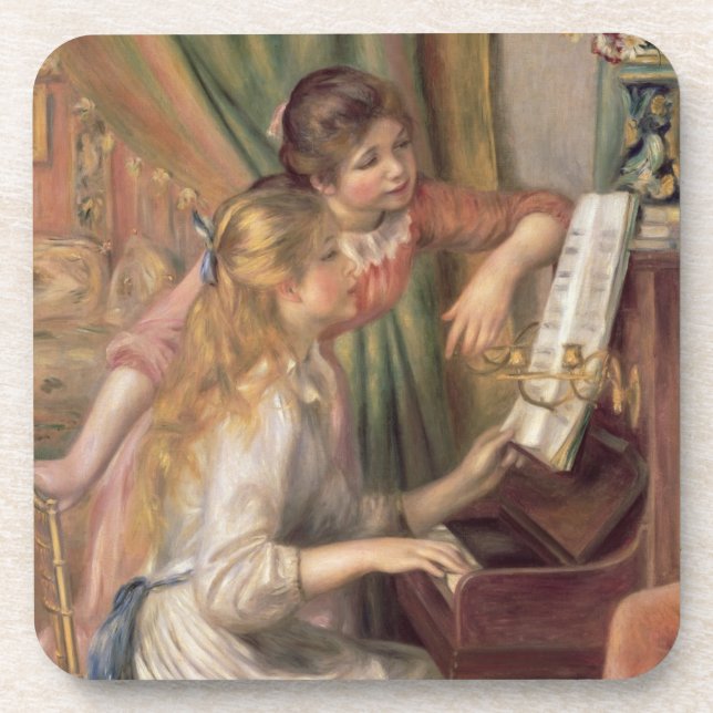Pierre ein Renoir | junge Mädchen am Klavier Untersetzer (Vorderseite)