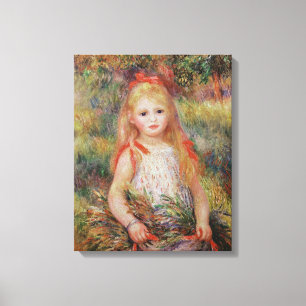 Pierre ein Renoir   kleines Mädchen-tragende Leinwanddruck