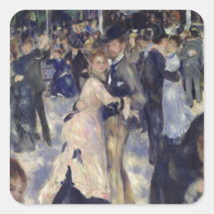 Pierre ein Renoir Le Moulin de La Galette Quadratischer Aufkleber