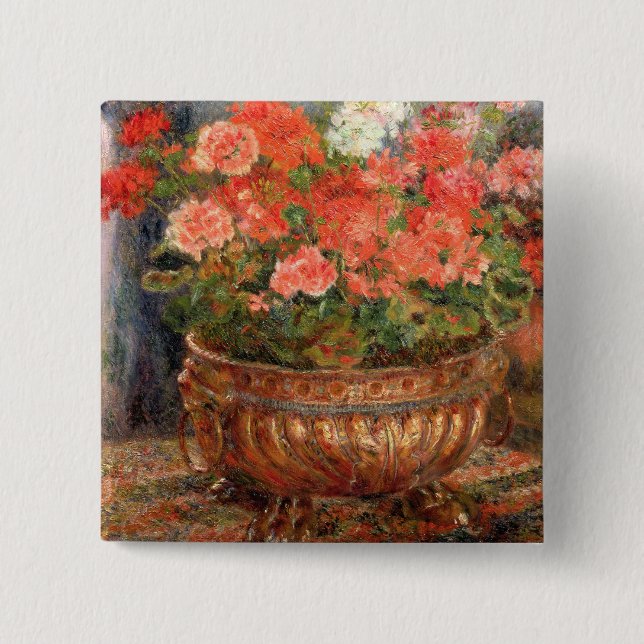 Pierre ein Renoir | Pelargonien in einem kupfernen Button (Vorderseite)