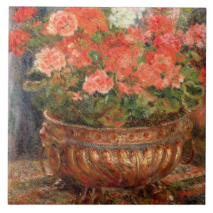 Pierre ein Renoir   Pelargonien in einem kupfernen Fliese